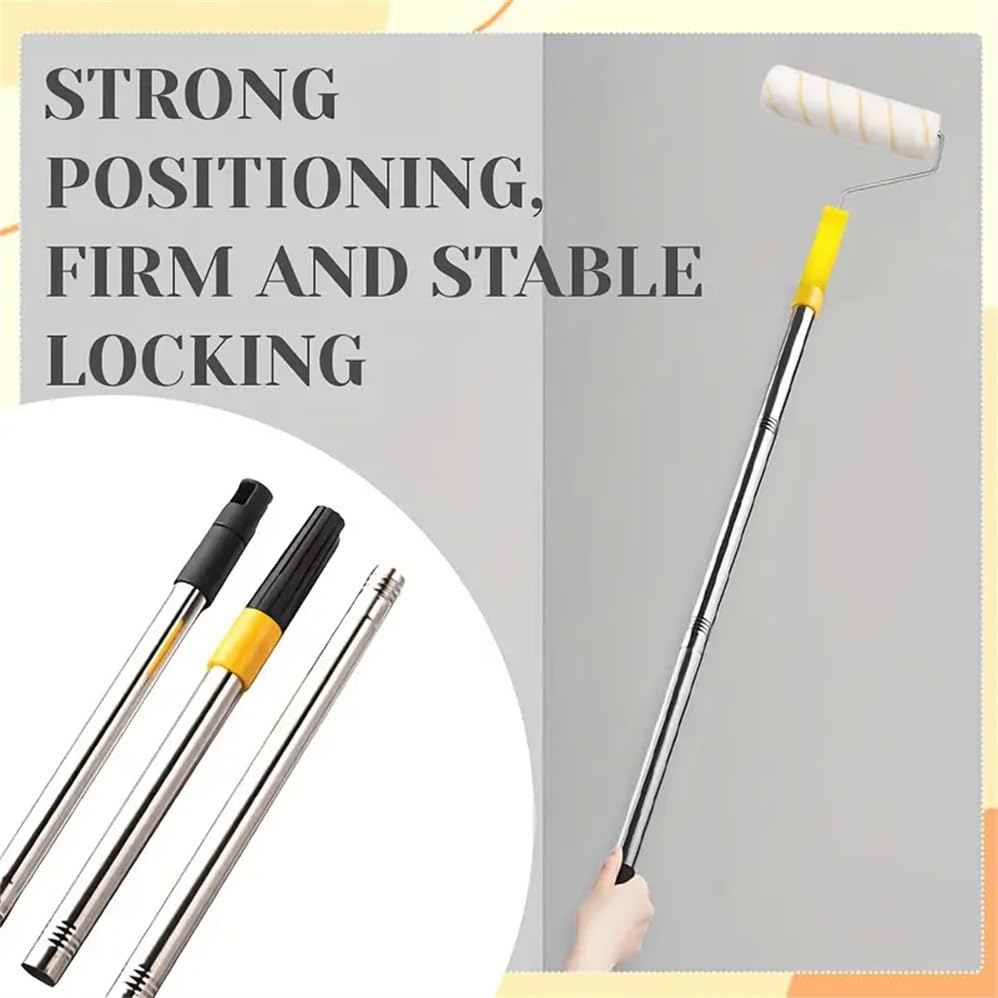 12-Piece Paint Roller Set with Extension Pole, Microfiber Roller Covers, Paint Tray, Metal-Plastic Construction, Roller Frames, Home Painting Supplies for Walls, Ceilings, Doors, and Trim