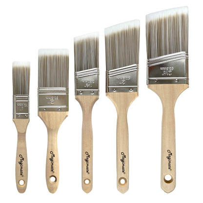 Magimate Wood Stain Brush Angled Sash Paint Brush Wall Trim Furniture Painting House Touch-ups Assorted Lacquer Brushes 1 inch 1.5inch 2inch 2.5inch Flat Slanted Brushes Variety Pack of 5
