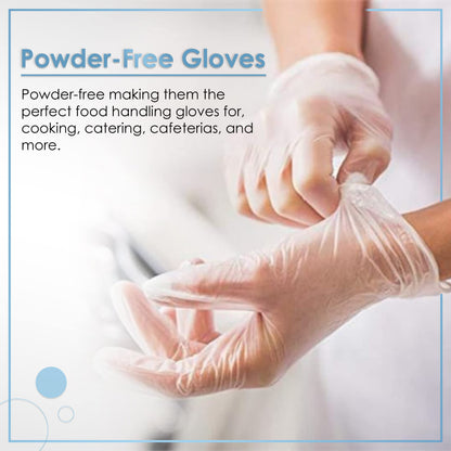 Medicom Vitals Vinyl Disposable Gloves - 100 Pack (Large) - Clear, Latex-Free, Powder-Free, Multipurpose Safety Gloves